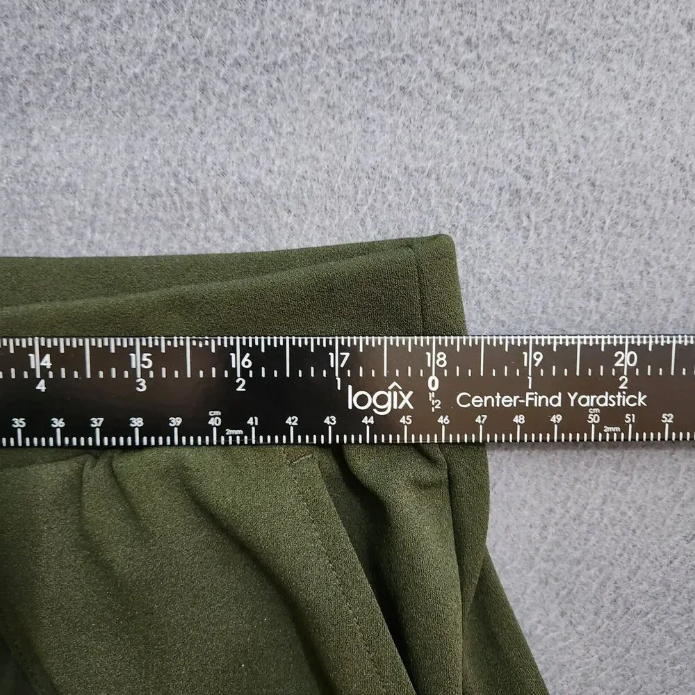LOFT Women XL Green Pintucked High Rise Straight Leg Elastic Waist Pull On Pants - Picture 10 of 10